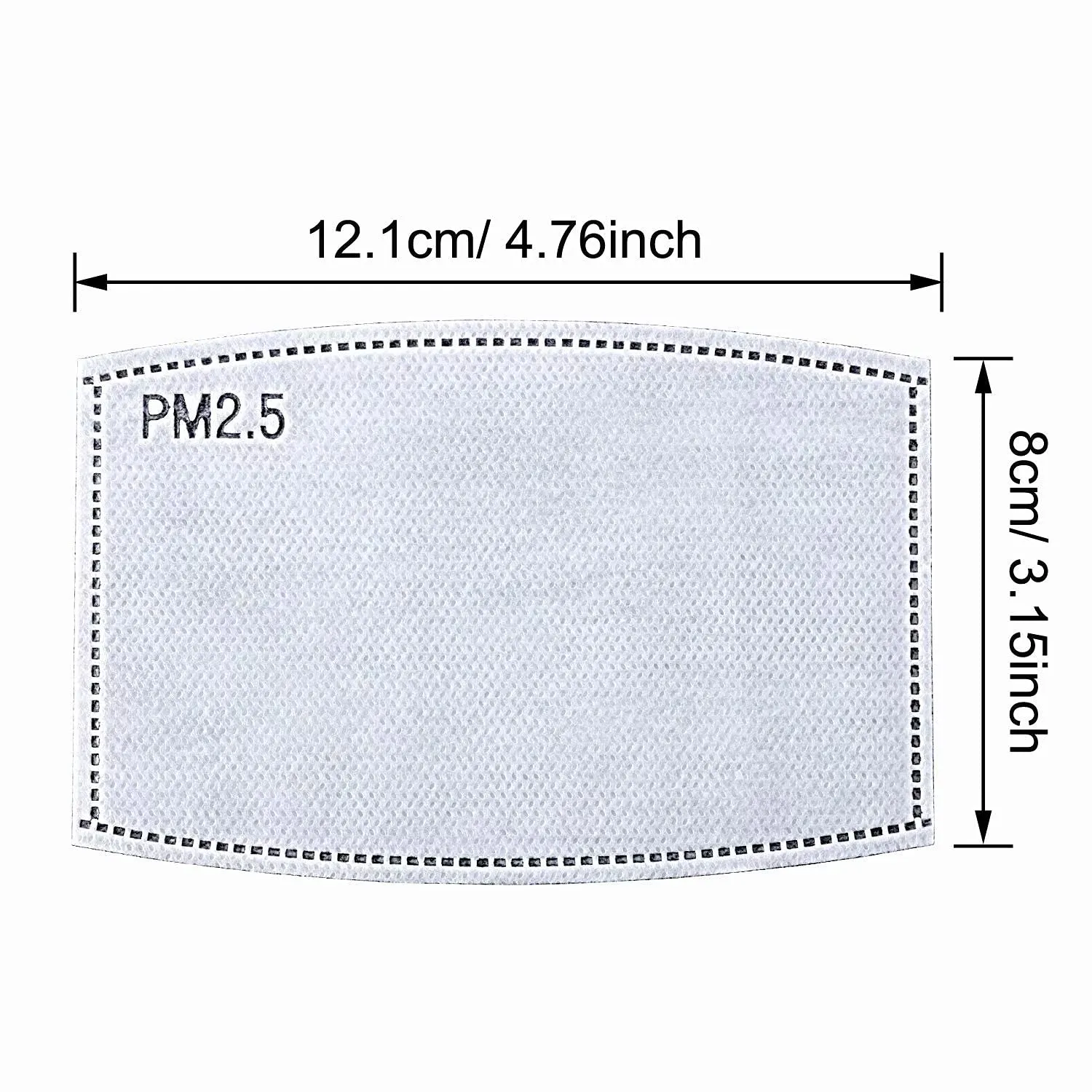 100 Pcs Activated Carbon PM2.5 Mask Filter Paper 5 Layers Replacement PM 2.5 Face Filter Insert