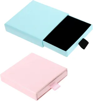 2 Pcs Jewelry Gift Boxes, Jewelry Organizer Boxes 3.1x3.1x0.7 Inch Cardboard Jewelry Box for Birthday Wedding Necklaces Bracelets Rings Pins Packing