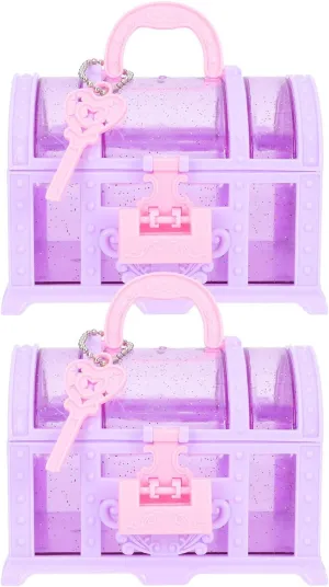 2PCS Children's Jewelry Box: Kids Jewelry Organizer for Little Girls Toddler Jewelry Case for Necklace Earrings Bracelet Watch Lipstick Ring