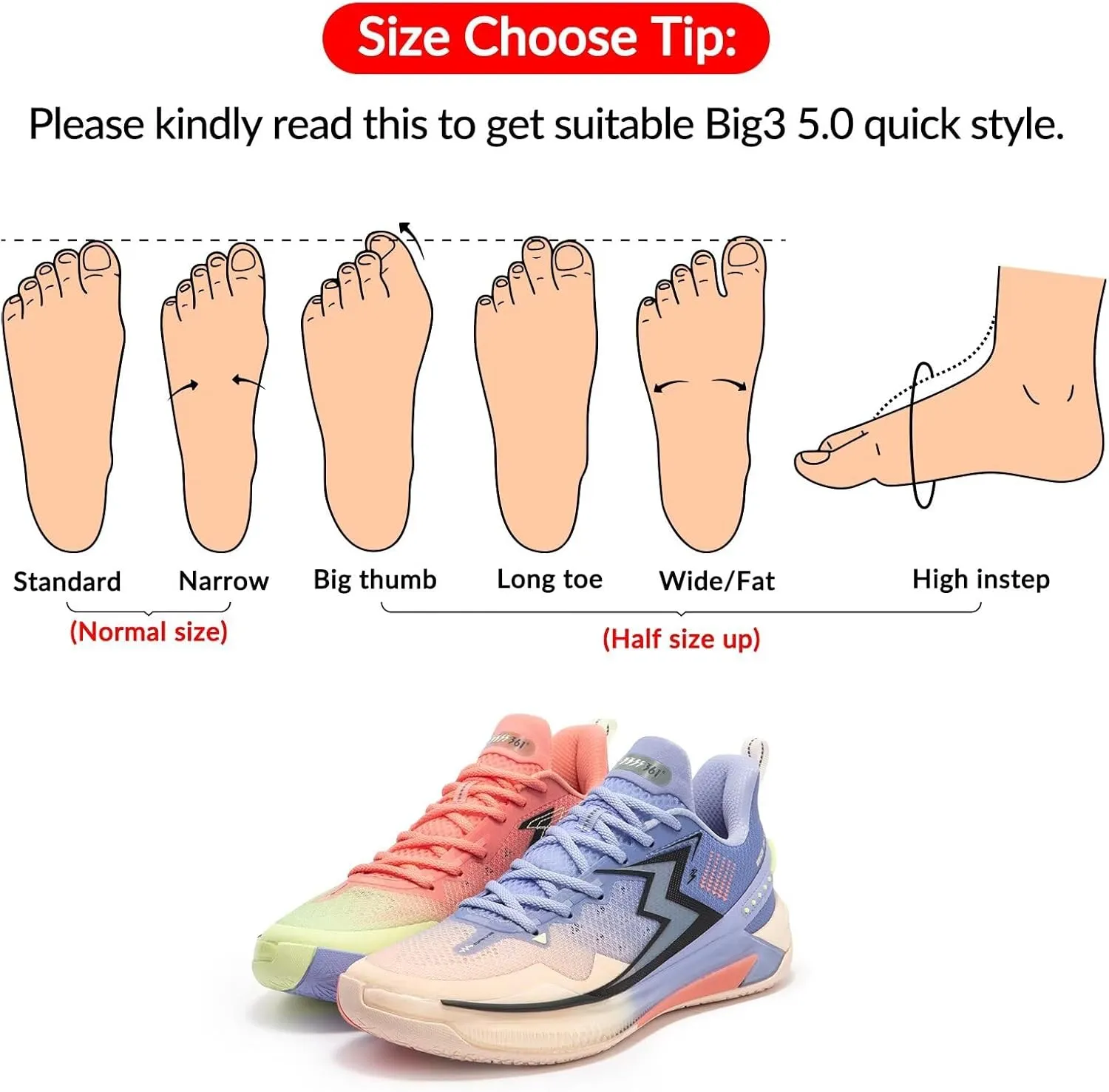 361 Big3 5.0 Quick Basketball Shoes for Men Breathable Outdoor Sneakers Cushioning,Anti Slip Practice Student Sports Shoes for Teens and Adults,Caldwell Pope Zapatillas de baloncesto Hombre
