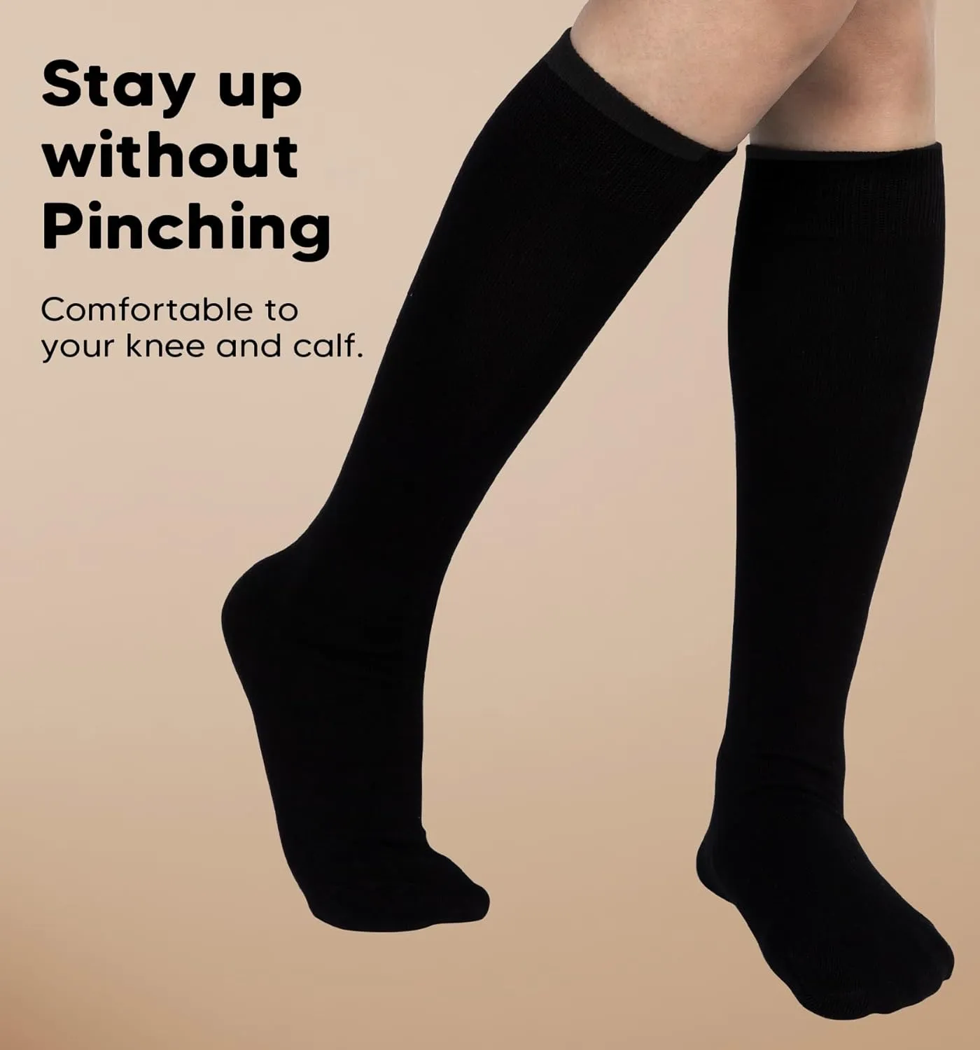 4 Pair Bamboo Knee High Socks Thin Casual Dress Socks Breathable Lightweight Stockings