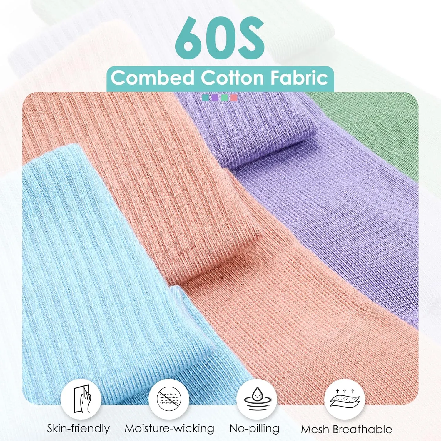 4 Pairs Pilates Socks with Grips for Women, Barre Yoga Grippy Socks, Womens Non Slip Pilates Crew Sticky Socks