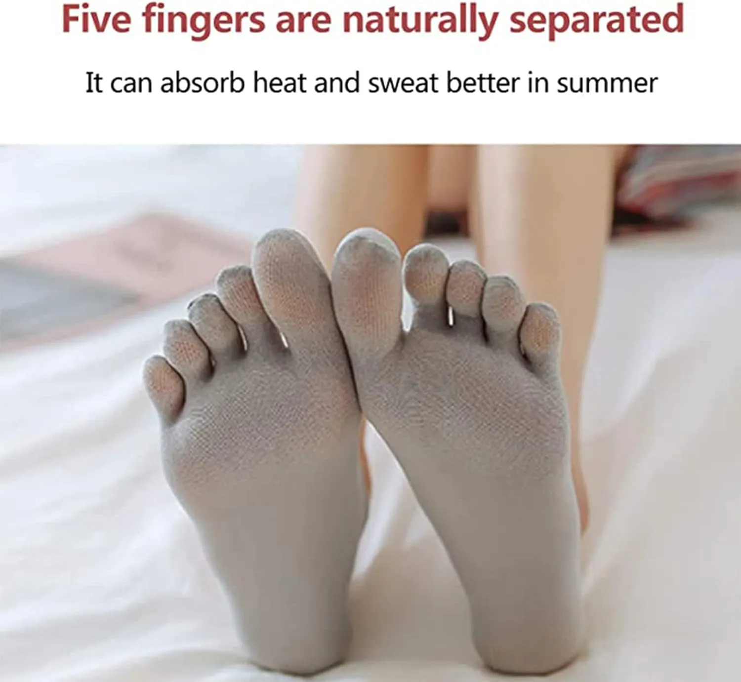 5 Pair Ortho Toe Compression Socks, Bunion Relief, No Show Toe Socks For Women Five Finger Socks, Full Toe Yoga Sock