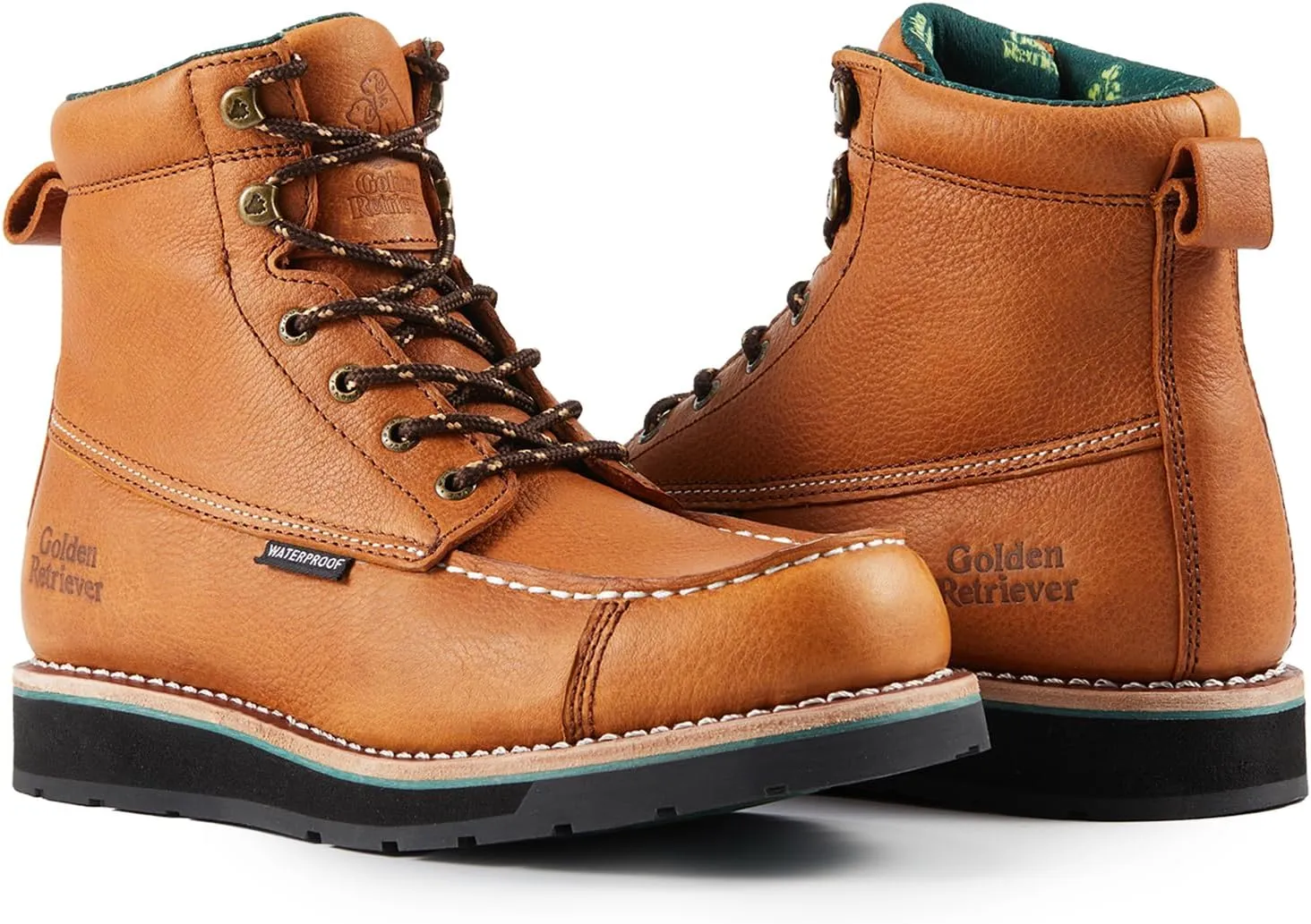 6''Composite/Soft Toe Work Boots For Men,Waterproof Wedge Moc Toe, Oil/Slip Resistant, Goodyear Leather Welt, Industrial Construction Durty work Boots,EH G6155-G6255-G6355
