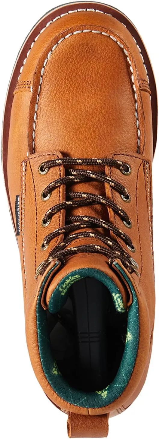 6''Composite/Soft Toe Work Boots For Men,Waterproof Wedge Moc Toe, Oil/Slip Resistant, Goodyear Leather Welt, Industrial Construction Durty work Boots,EH G6155-G6255-G6355