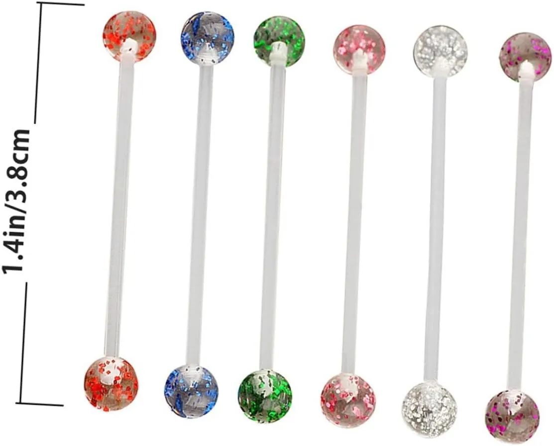 6pcs Tongue Rings Tongue Ring Tongue Body Piercing Jewelry Tongue Tongue Jewelry