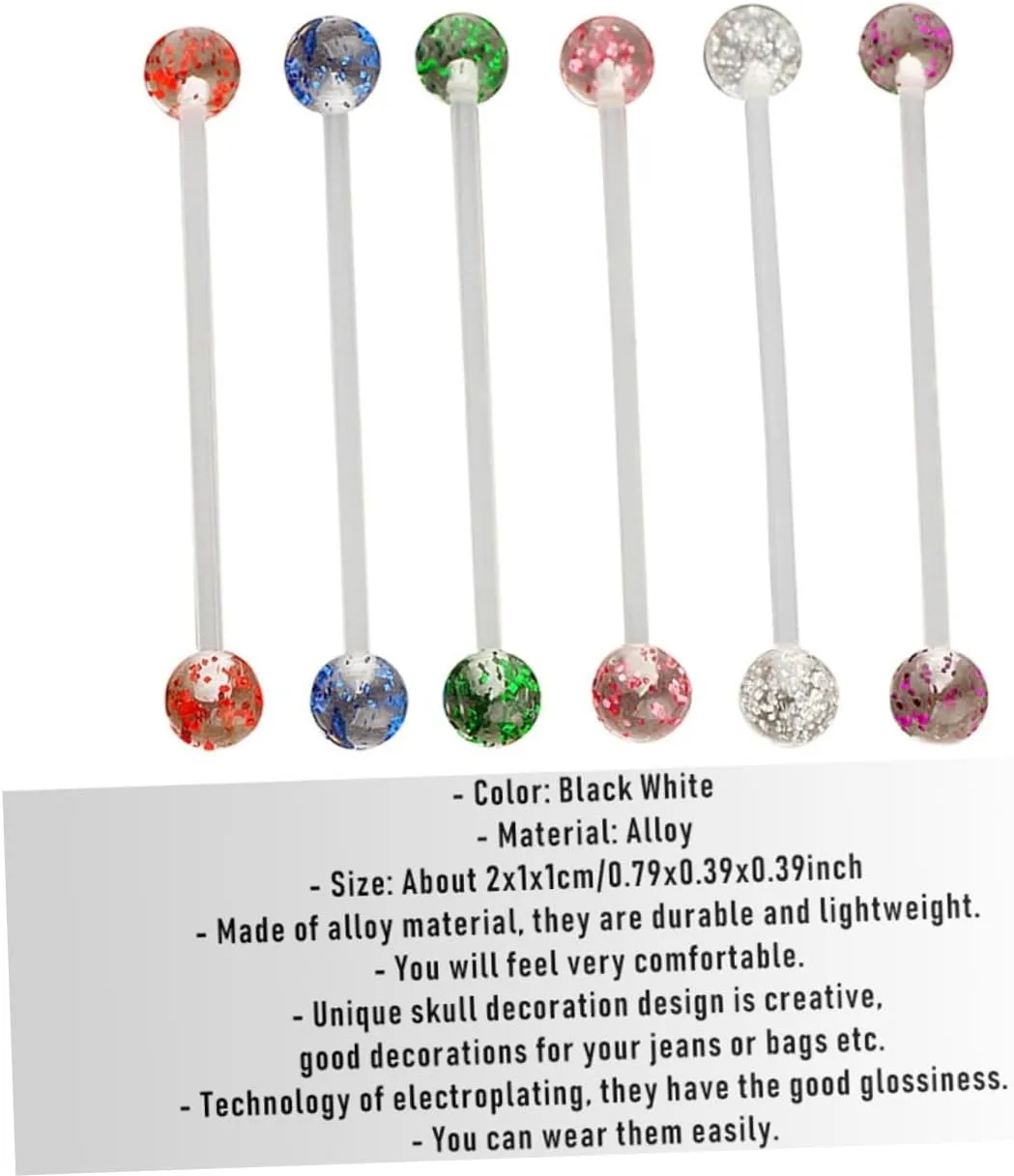6pcs Tongue Rings Tongue Ring Tongue Body Piercing Jewelry Tongue Tongue Jewelry