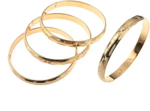 8MM 4Pcs Dubai Gold Bangle Ethiopian Jewelry African Bangles Bracelets Jewelry