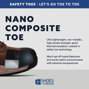 ACE Work Boots Arrow Hiker, Men's Nano Composite Toe (NCT) Work Boots, Slip Resistant, Waterproof, Brown, Size 10.5