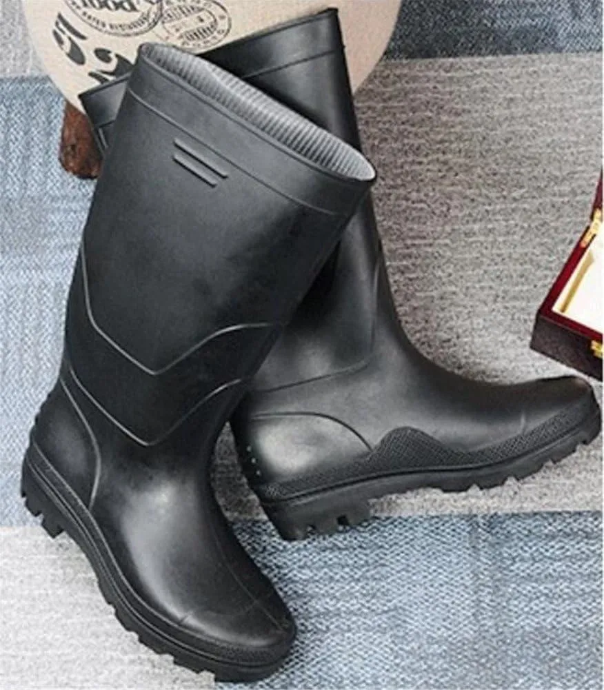 Adult Men's Antiskid Rubber Sole Waterproof Work Shoes Rain Boots
