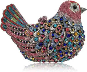 Animal Bird Women Evening Bags Colourful Crystal Clutch Bag Ladies Evening Bag Party Hard Case Bags Wedding Purse