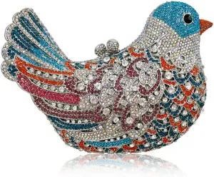 Animal Bird Women Evening Bags Colourful Crystal Clutch Bag Ladies Evening Bag Party Hard Case Bags Wedding Purse