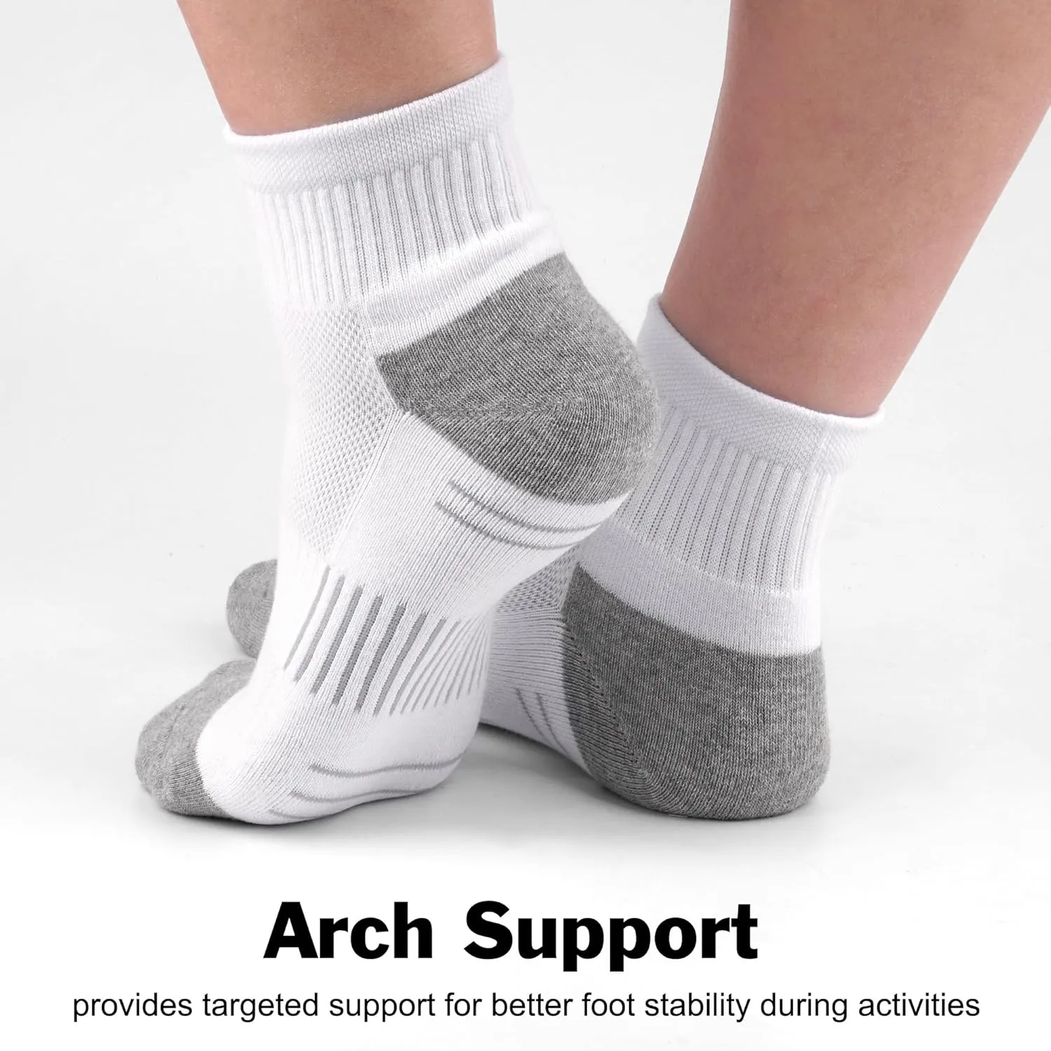 Ankle Socks Women Athletic Running Socks Hiking Cushioned 5-Pairs