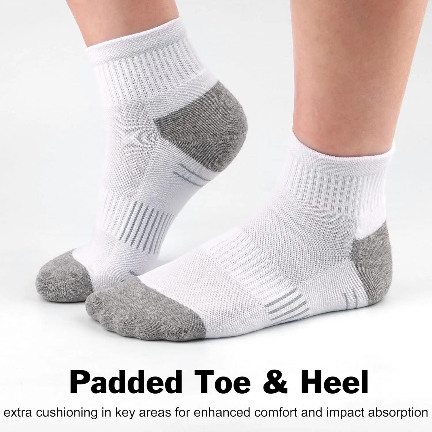 Ankle Socks Women Athletic Running Socks Hiking Cushioned 5-Pairs