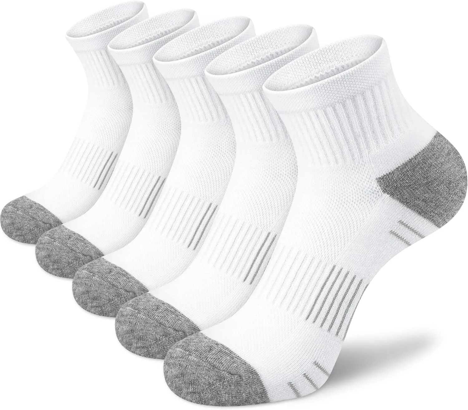 Ankle Socks Women Athletic Running Socks Hiking Cushioned 5-Pairs