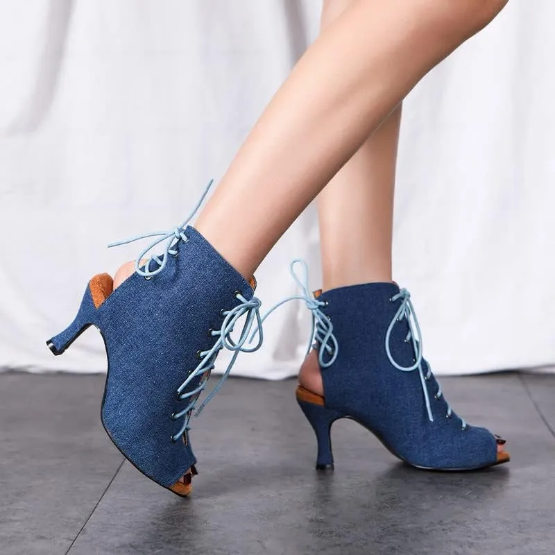 AOQUNFS Women's Latin Ballroom Dance Shoes Salsa Practice Performance latin Dance Boots,YCL556