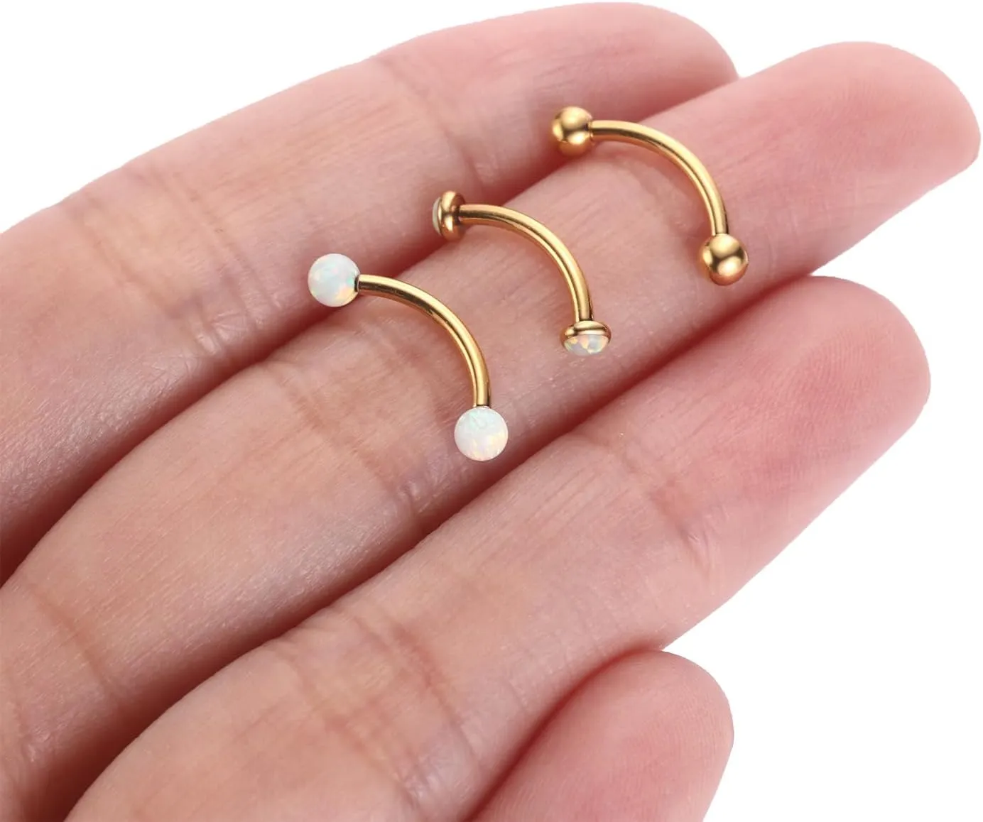 AROWRO G23 Titanium Eyebrow Jewelry 16g Eyebrow Piercing Jewelry Curved Barbell