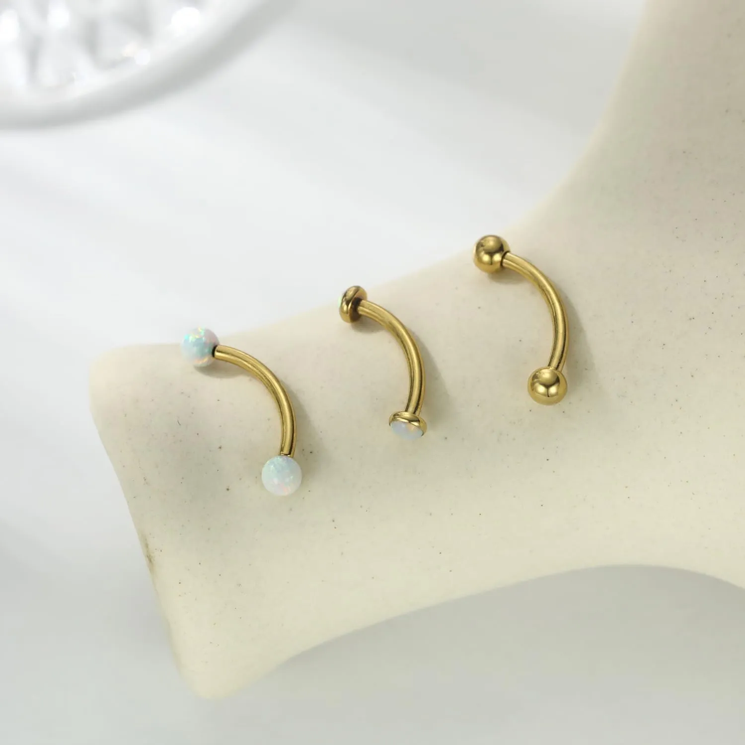 AROWRO G23 Titanium Eyebrow Jewelry 16g Eyebrow Piercing Jewelry Curved Barbell