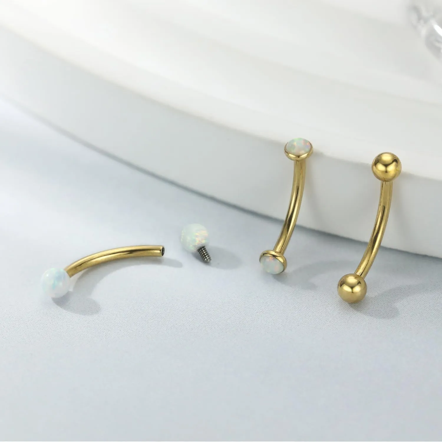AROWRO G23 Titanium Eyebrow Jewelry 16g Eyebrow Piercing Jewelry Curved Barbell