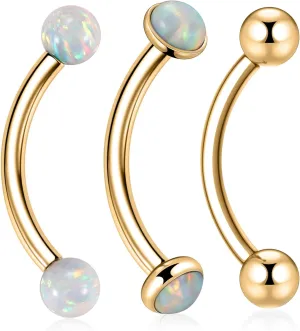 AROWRO G23 Titanium Eyebrow Jewelry 16g Eyebrow Piercing Jewelry Curved Barbell