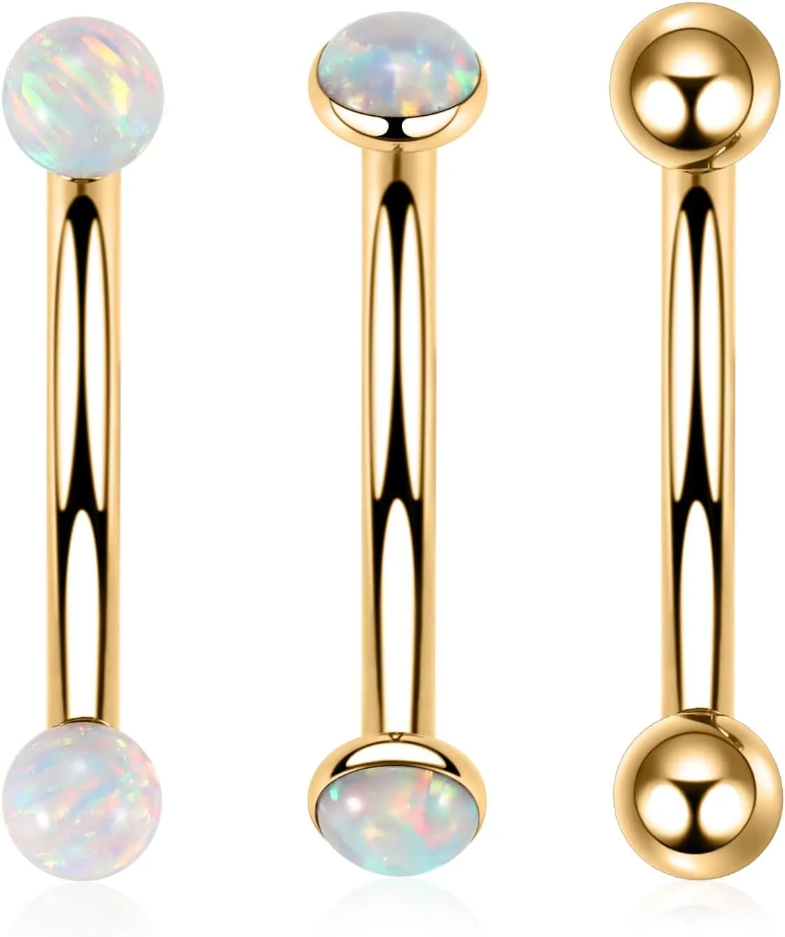 AROWRO G23 Titanium Eyebrow Jewelry 16g Eyebrow Piercing Jewelry Curved Barbell