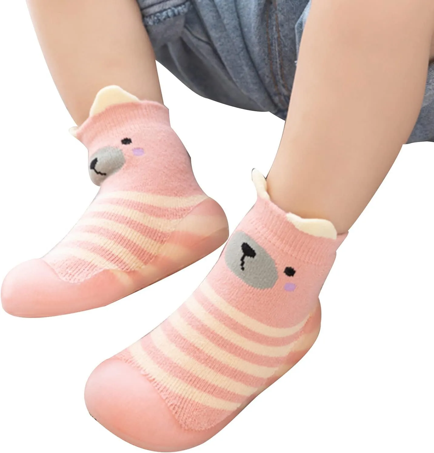 Baby Shoes,Kids Toddler Boys Girls Solid Warm Knit Soft Sole Rubber Shoe Socks Slipper Stocking Shoes Socks