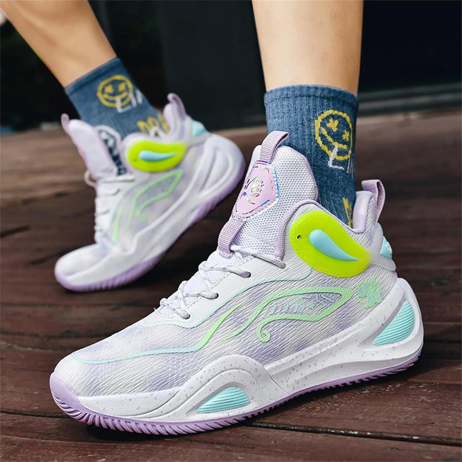 Basketball Shoes for Men Workout Non Slip Training Athletic Shoes High-Top Outdoor Sports Shoes Fashion Sneakers for Running