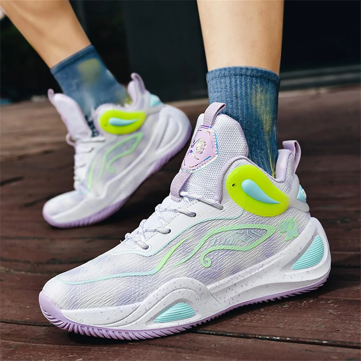 Basketball Shoes for Men Workout Non Slip Training Athletic Shoes High-Top Outdoor Sports Shoes Fashion Sneakers for Running