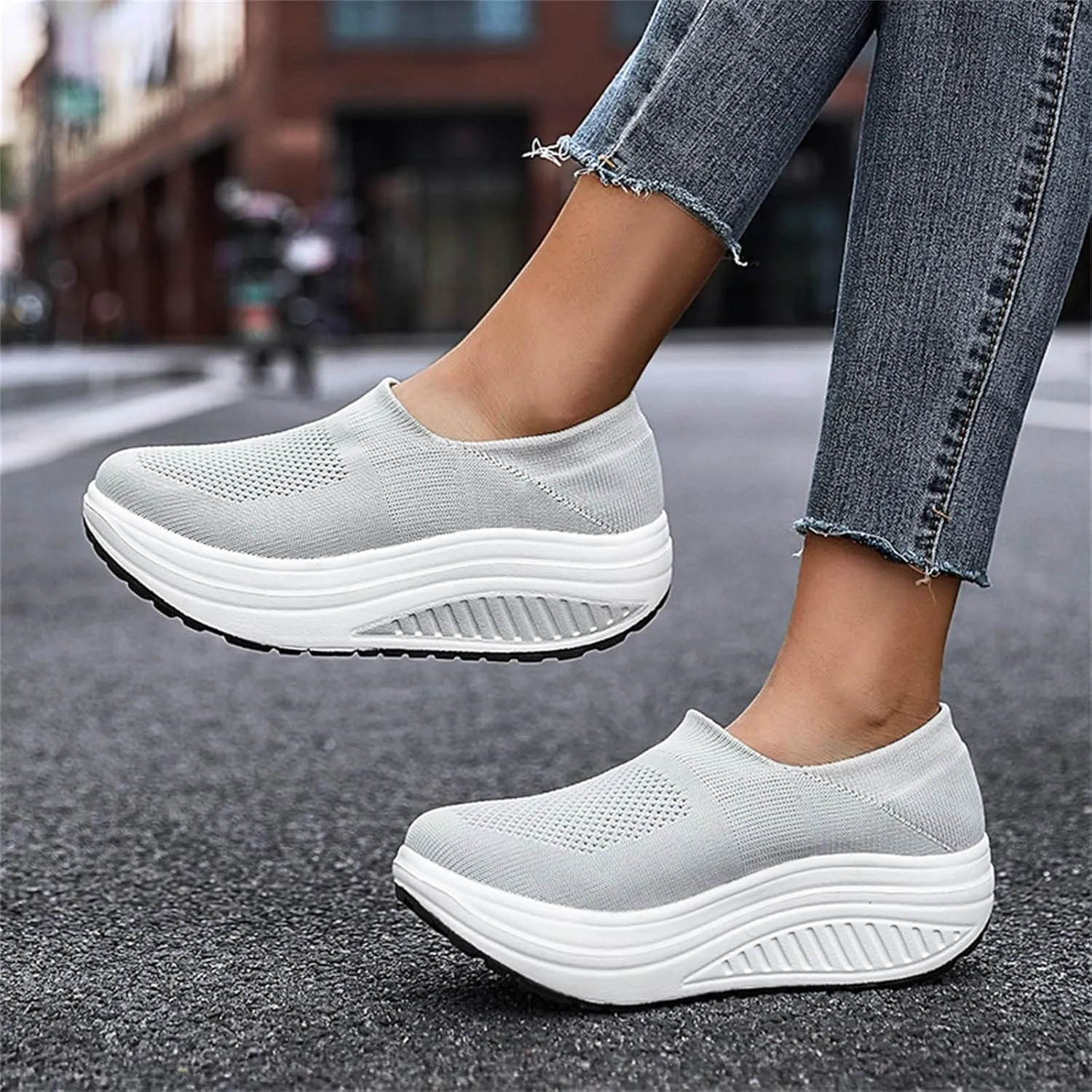Black Platform Sneakers for Women Comfy Walking Shoes for Women Slip On Womens Casual Shoes Slip Ons Sneakers Womens Black Platform Fashion Sneakers Womens Shoes Slip On Dressy Casual Size 5.5