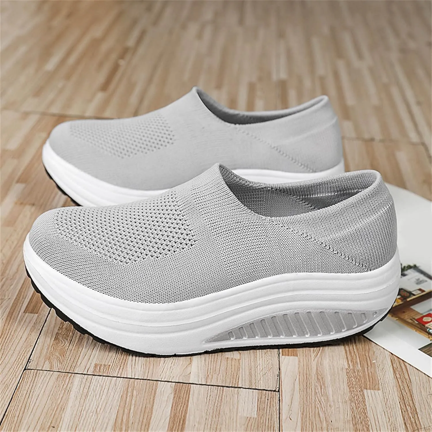 Black Platform Sneakers for Women Comfy Walking Shoes for Women Slip On Womens Casual Shoes Slip Ons Sneakers Womens Black Platform Fashion Sneakers Womens Shoes Slip On Dressy Casual Size 5.5