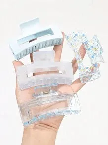 Blue Rectangle Hair Claw