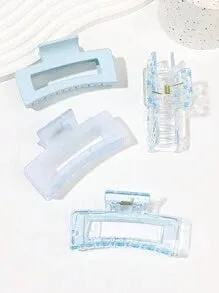 Blue Rectangle Hair Claw
