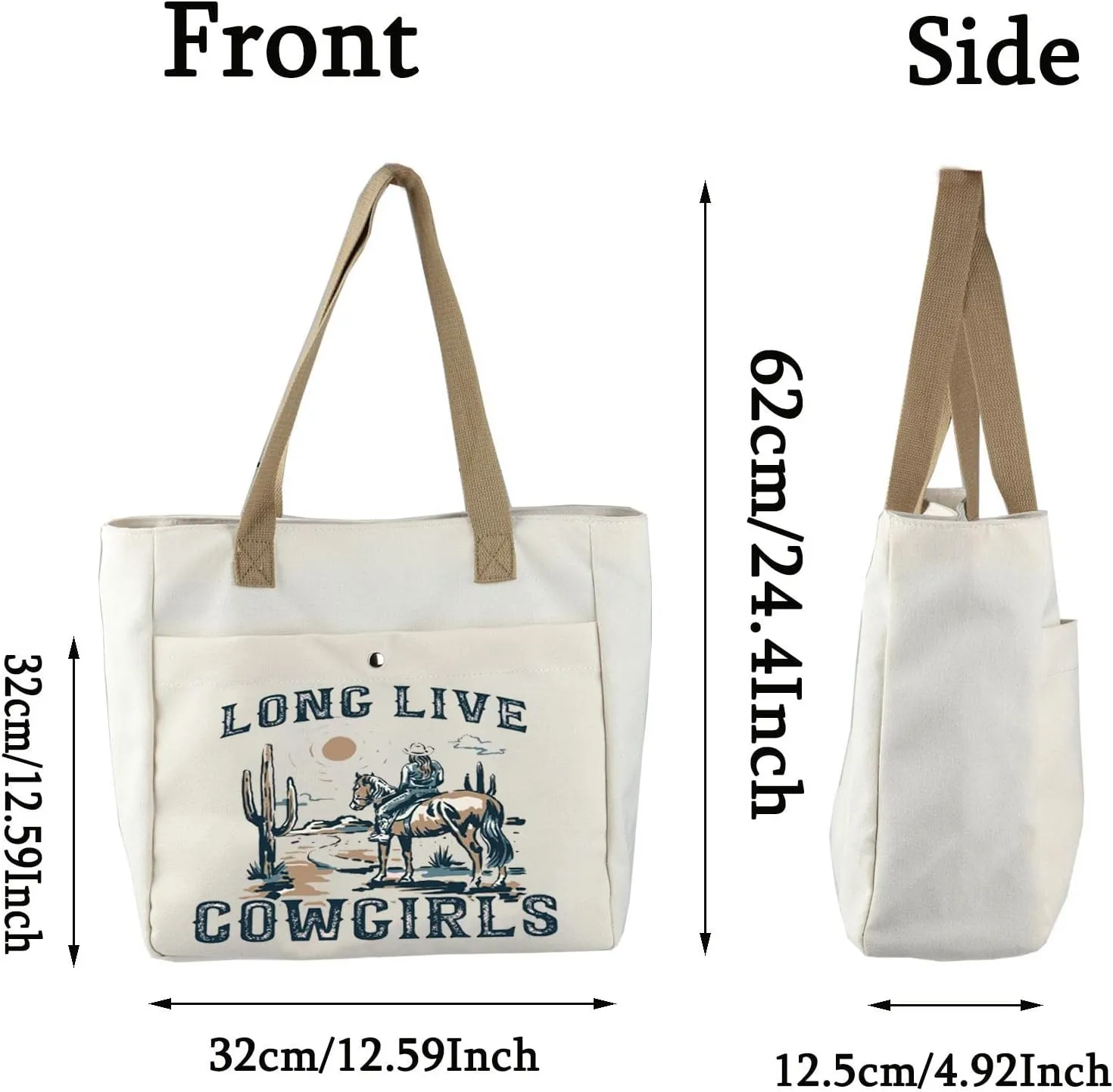 BLUPARK Long Live Cowgirl Tote Bag Western Women Cosmetic Bag Western Cowgirl Gift Women Wild Vintage Long Live Cowgirls gift Western Rodeo Tote Bag(long live cowgirl TO)