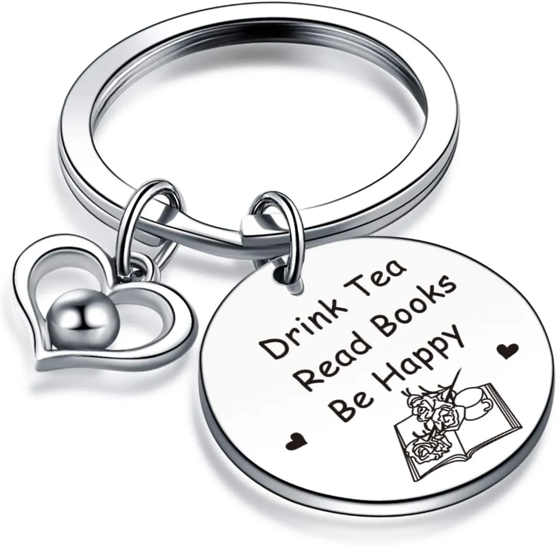 Book Nerd Jewelry Book Club Gift Book Lover Jewelry Literary Keychain Book Club Keychain Tea Lover Jewelry Read Book Keychain