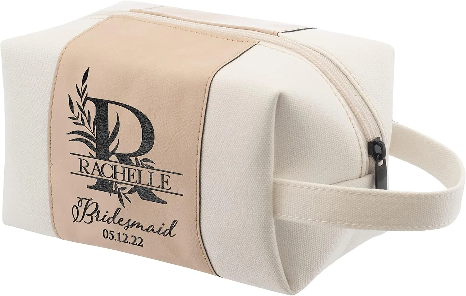 Bridesmaid Gifts, Personalized Toiletry Bag for Women - 3 Design & 4 Color - Custom w/Name, Title, Date, Bridesmaid Proposal Gifts, Bridal Shower Gift, Bachalorette Party Favors, Single D3 - ROSEGOLD