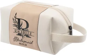 Bridesmaid Gifts, Personalized Toiletry Bag for Women - 3 Design & 4 Color - Custom w/Name, Title, Date, Bridesmaid Proposal Gifts, Bridal Shower Gift, Bachalorette Party Favors, Single D3 - ROSEGOLD