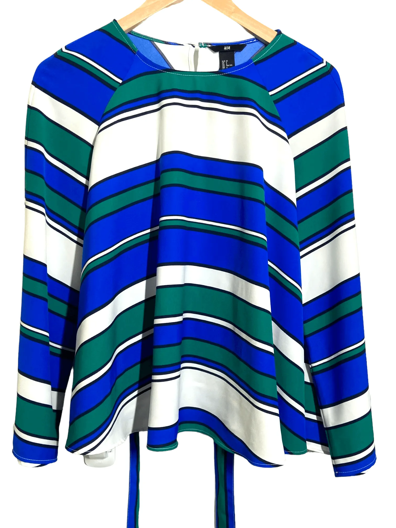 Bright Winter Bold Stripe Tie Front Blouse