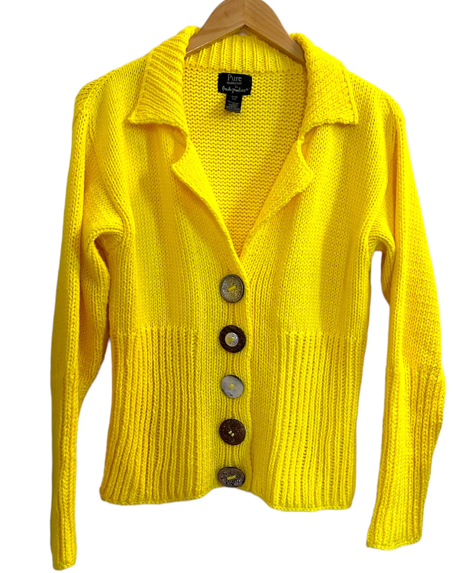 Bright Winter Canary Yellow Sweater Jacket