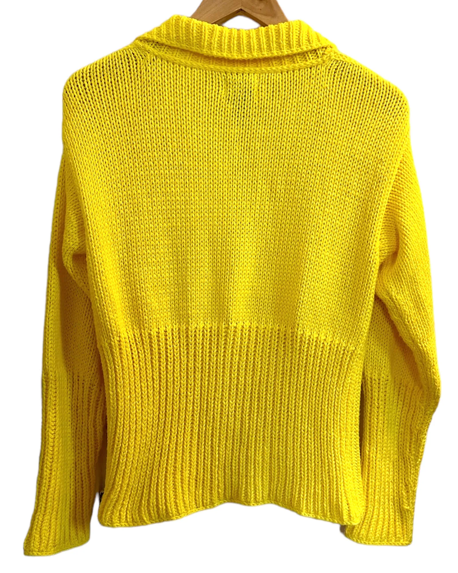 Bright Winter Canary Yellow Sweater Jacket