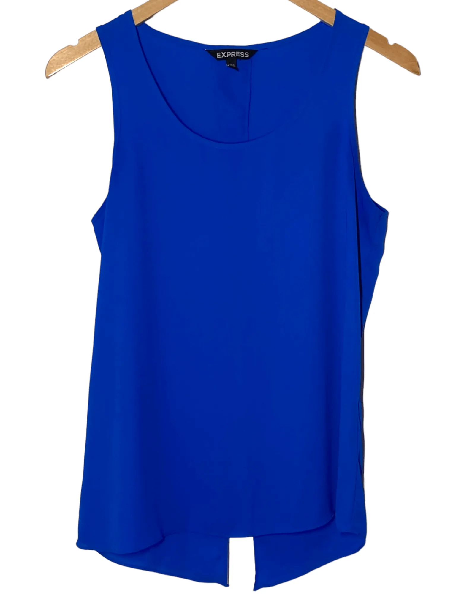 Bright Winter Cobalt Split-Back Sleeveless Top