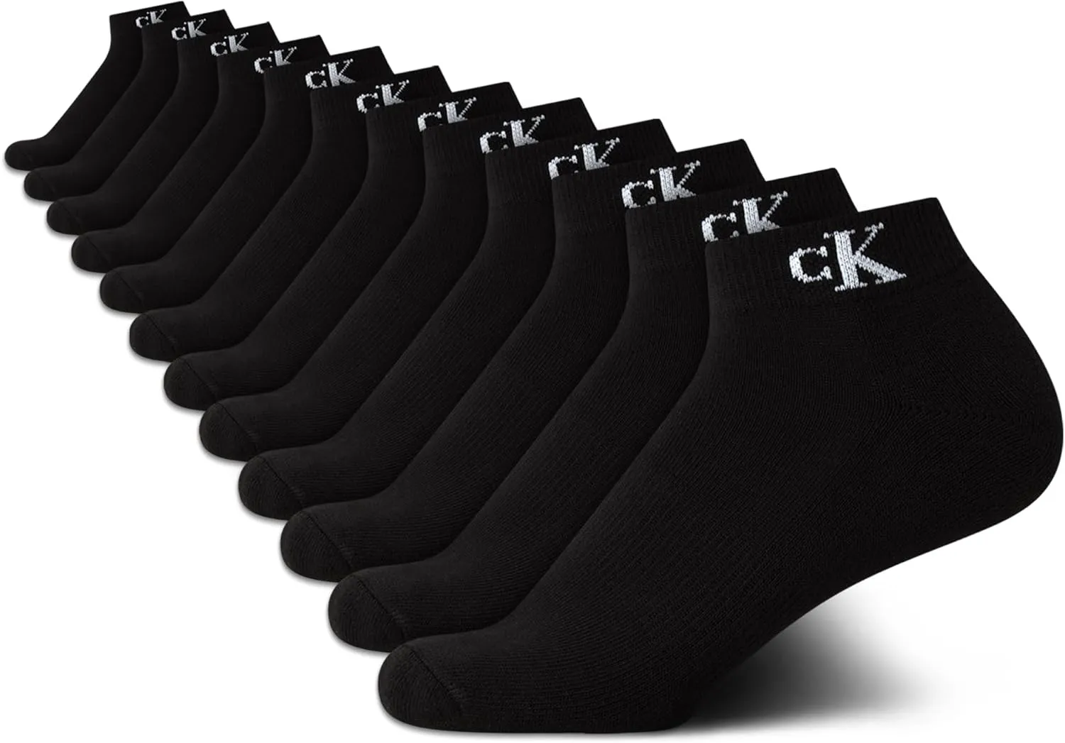 Calvin Klein Women's Quarter Socks - 12-Pack Performance Cushioned Ankle Running Socks for Womens Athletic Use (Sizes 4-10)
