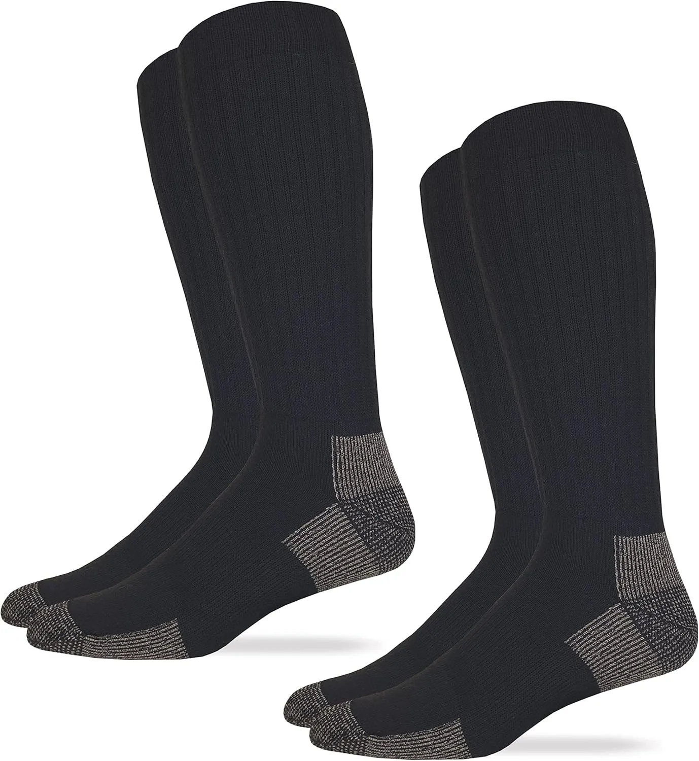 Carolina Ultimate Mens Ultra-Dri Steel Toe OTC Work Socks, Black, (L) Shoe Size 9-13, 2 Pair