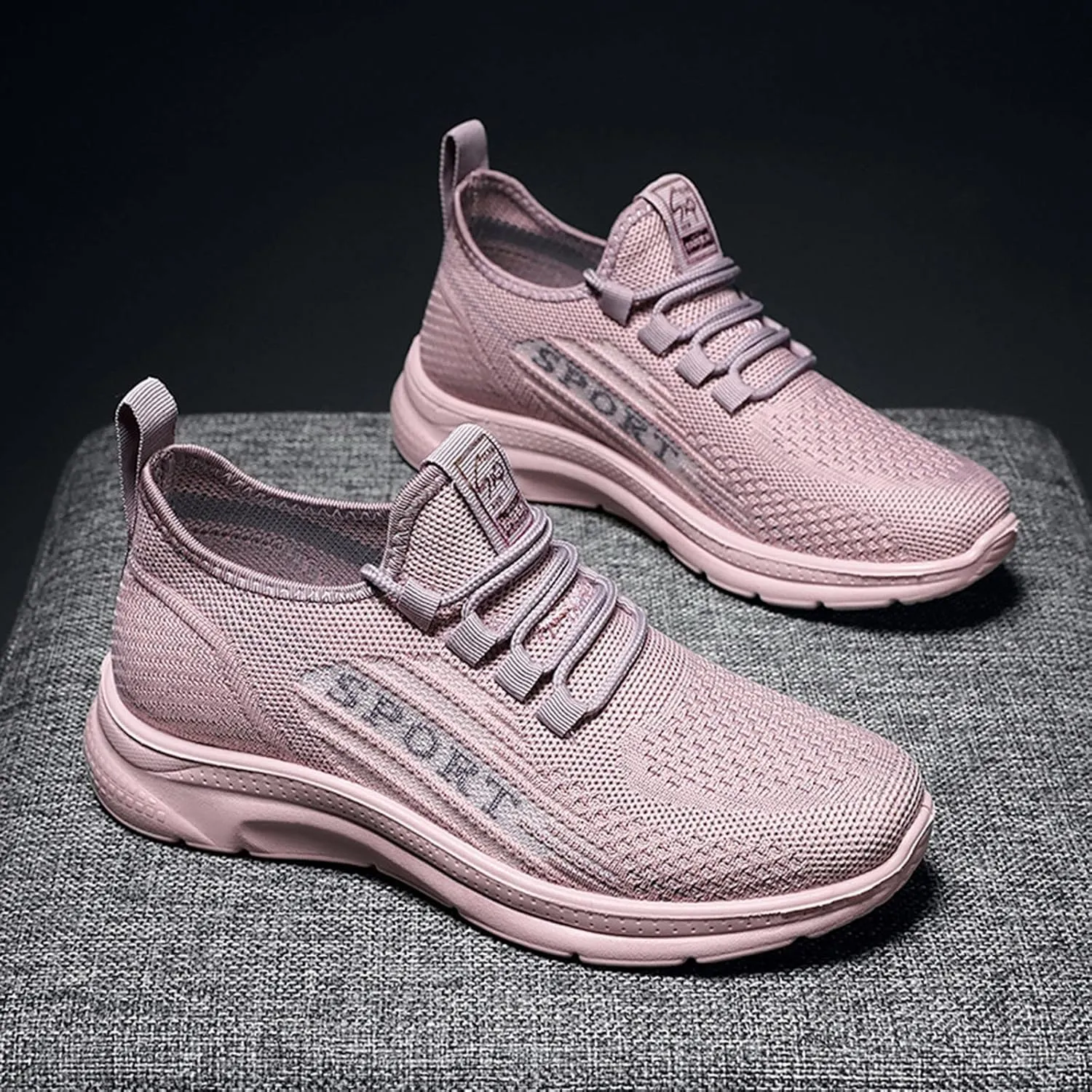 Casual Sneakers for Women Non Slip Lightweight Breathable Sneaker with Arch Support Comfortable Woven Running Shoes