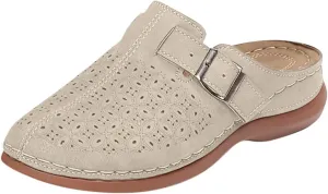 Clogs for Women Mules Shoes Arch Support Slip on Sandals Backless Low Wedge Shoes Adjustable Hook Loop Sandals Summer Walking Low Wedge Sandal Vacation Travel Shoe