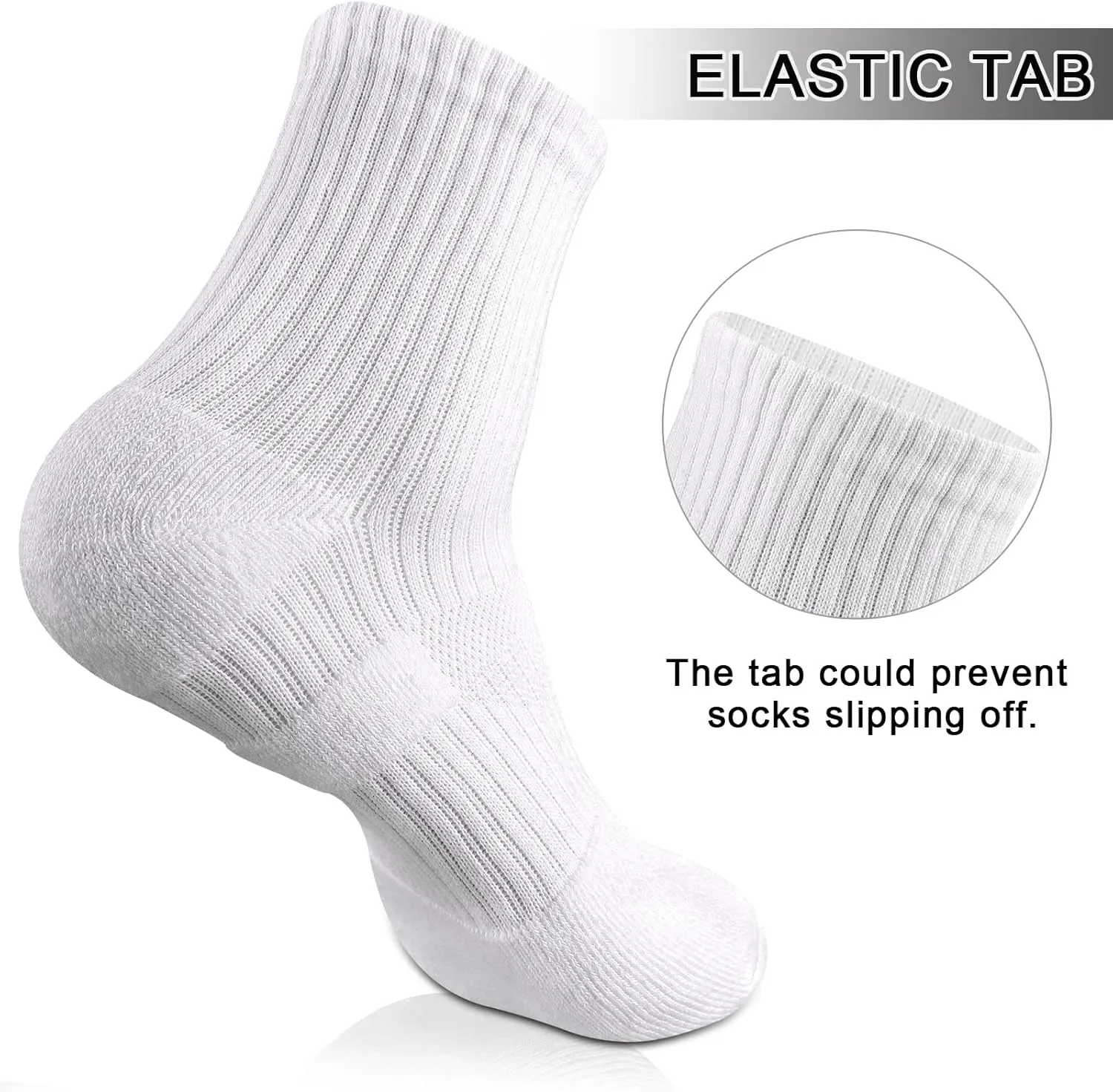COOPLUS Womens Ankle Socks Athletic Cushioned Running Cotton Quarter Socks for Women 6 Pairs