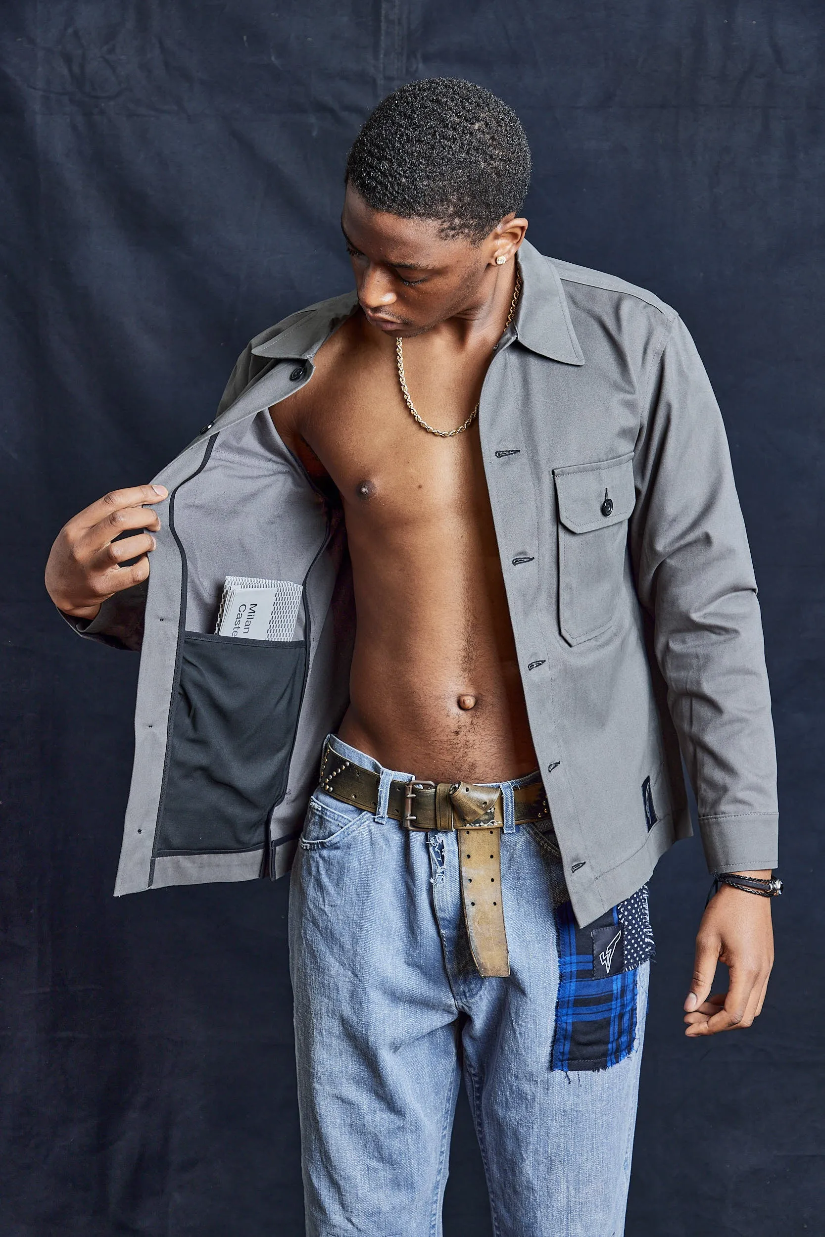 Cotton Workshirt in Charcoal Grey