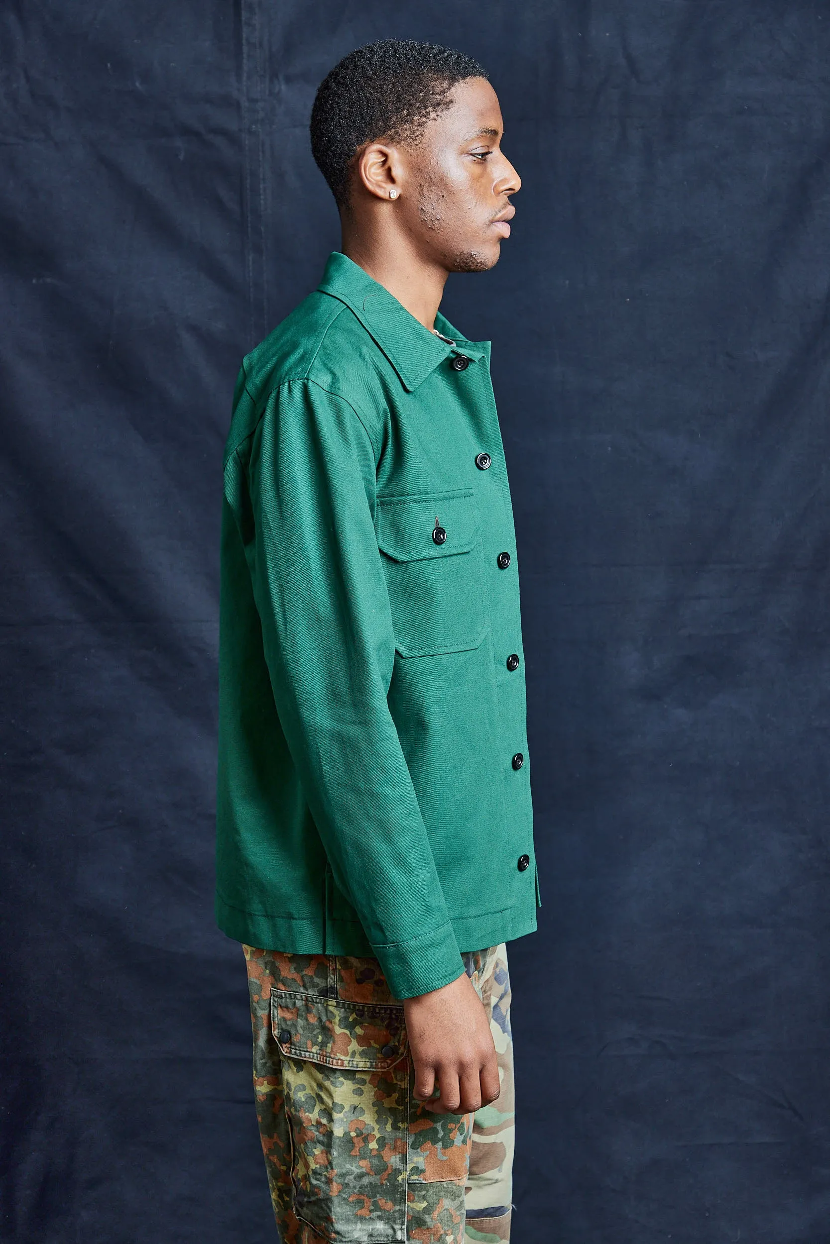 Cotton Workshirt in Forest Green