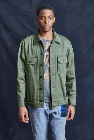 Cotton Workshirt in Khaki Green