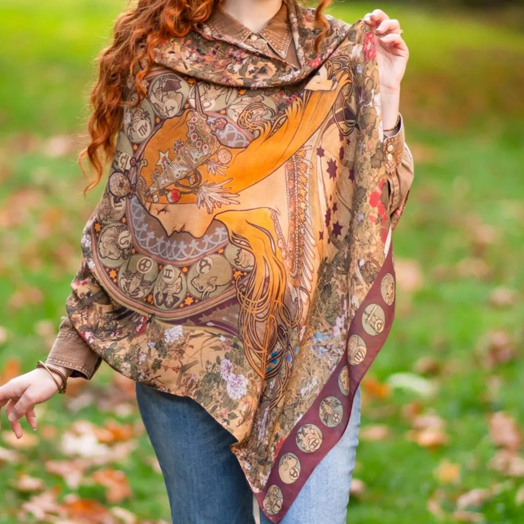 Dream Weaver Bohemian Bamboo Scarf with Zodiac Signs