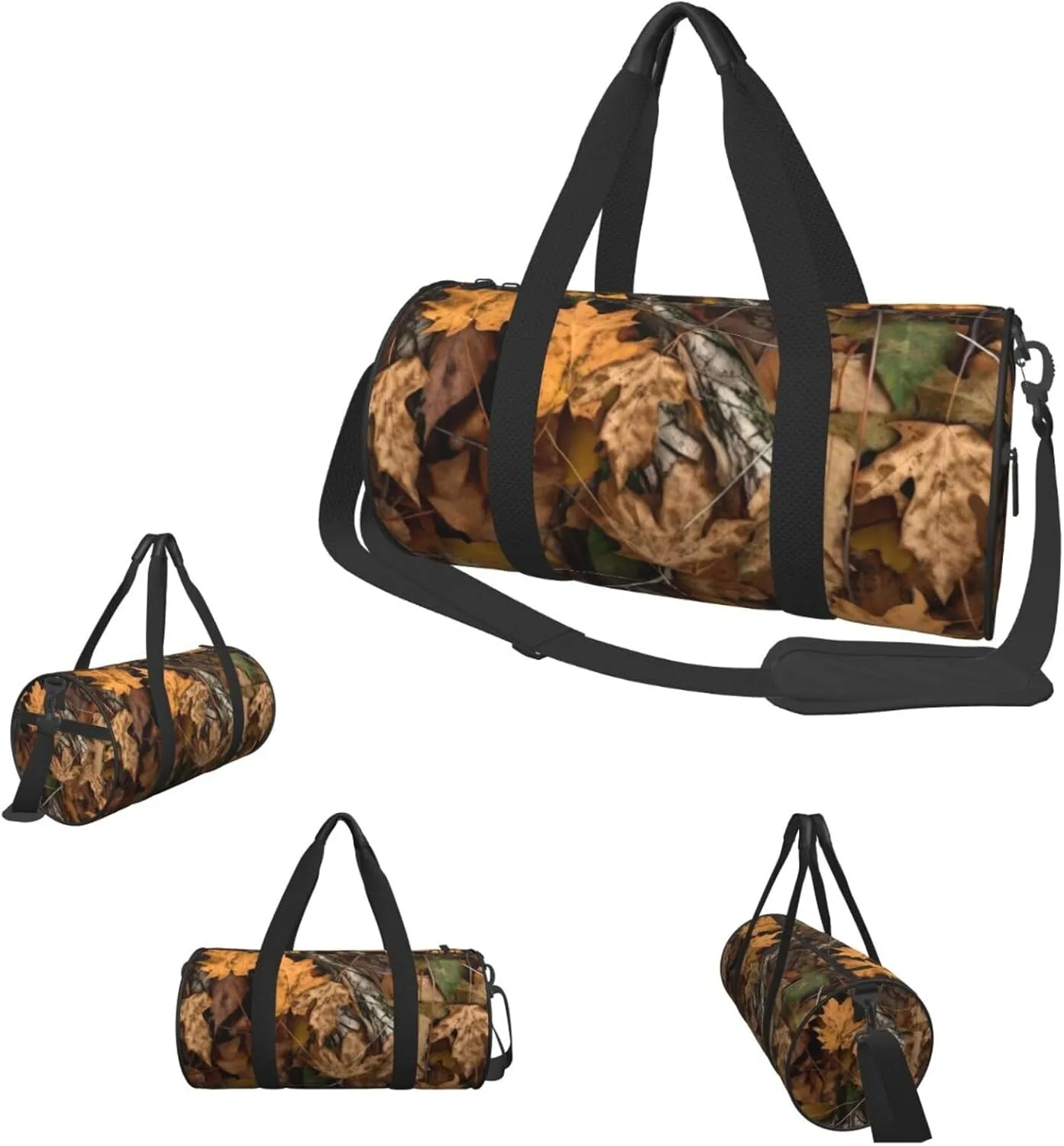 Duffle Bags Autumn Camoflauge Gym Bag for Men Women Waterproof Travel Duffle Bags Convertible Carry on Garment Bag for Travel Sports